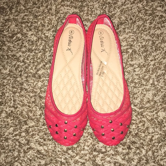 Victoria K Shoes Nwot Red Flats Poshmark